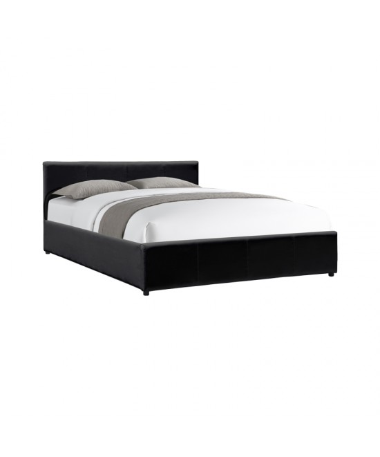 Κρεβάτι Dellia pakoworld με αποθηκευτικό χώρο pu μαύρο 120x200εκ