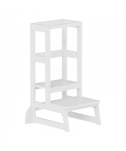 Παιδικός πύργος εκμάθησης Chiquel pakoworld τ.Montessori ξύλο σε λευκή απόχρωση 45.7x51x90εκ