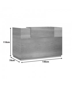 Γραφείο reception Lotus pakoworld σε χρώμα φυσικό 140x70x110εκ