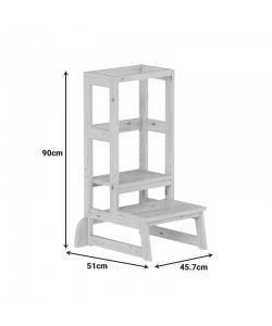 Παιδικός πύργος εκμάθησης Chiquel pakoworld τ.Montessori ξύλο σε φυσική απόχρωση 45.7x51x90εκ
