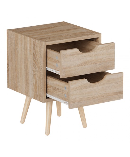 Κομοδίνο Selma pakoworld σε φυσική απόχρωση 29.7x29.7x45εκ