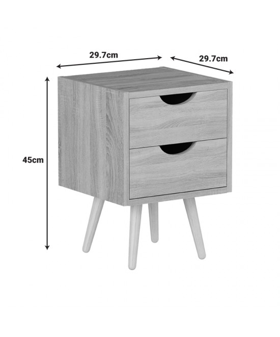 Κομοδίνο Selma pakoworld σε φυσική απόχρωση 29.7x29.7x45εκ