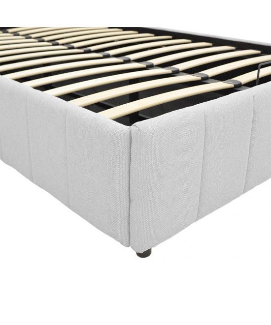 Κρεβάτι Snuggle pakoworld με αποθηκευτικό χώρο ύφασμα γκρι 120x200εκ