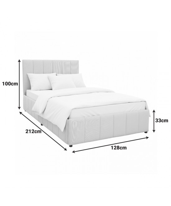 Κρεβάτι Snuggle pakoworld με αποθηκευτικό χώρο ύφασμα γκρι 120x200εκ