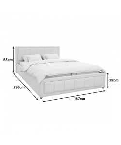 Κρεβάτι Huga pakoworld με αποθηκευτικό χώρο ύφασμα μπεζ 160x200εκ