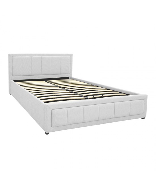 Κρεβάτι Huga pakoworld με αποθηκευτικό χώρο ύφασμα γκρι 160x200εκ