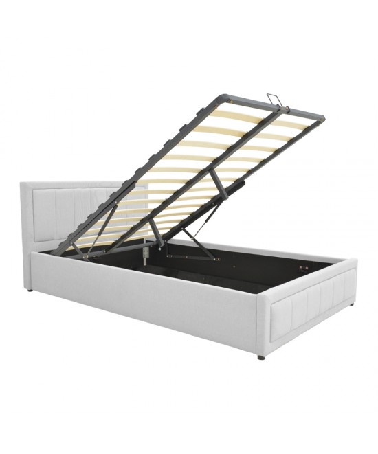 Κρεβάτι Huga pakoworld με αποθηκευτικό χώρο ύφασμα γκρι 160x200εκ