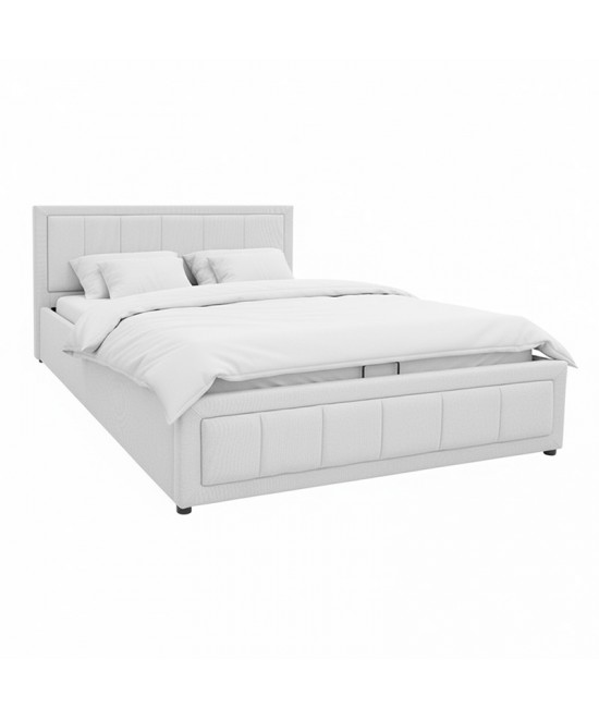 Κρεβάτι Huga pakoworld με αποθηκευτικό χώρο ύφασμα γκρι 160x200εκ