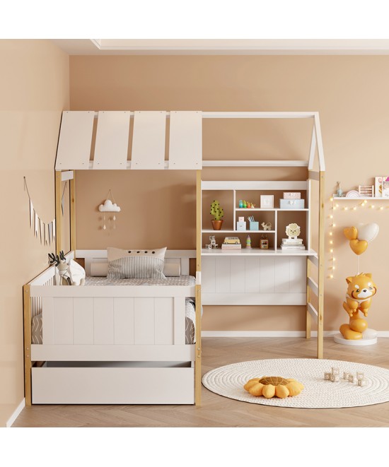 Παιδικό κρεβάτι Bedria pakoworld τ.Montessori ξύλο σε λευκή-φυσική απόχρωση 190x90εκ Παιδικό κρεβάτι Bedria pakoworld τ.Montessori ξύλο σε λευκή-φυσική απόχρωση 190x90εκ