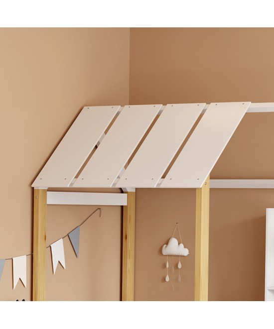 Παιδικό κρεβάτι Bedria pakoworld τ.Montessori ξύλο σε λευκή-φυσική απόχρωση 190x90εκ Παιδικό κρεβάτι Bedria pakoworld τ.Montessori ξύλο σε λευκή-φυσική απόχρωση 190x90εκ