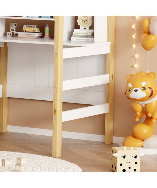 Παιδικό κρεβάτι Bedria pakoworld τ.Montessori ξύλο σε λευκή-φυσική απόχρωση 190x90εκ Παιδικό κρεβάτι Bedria pakoworld τ.Montessori ξύλο σε λευκή-φυσική απόχρωση 190x90εκ