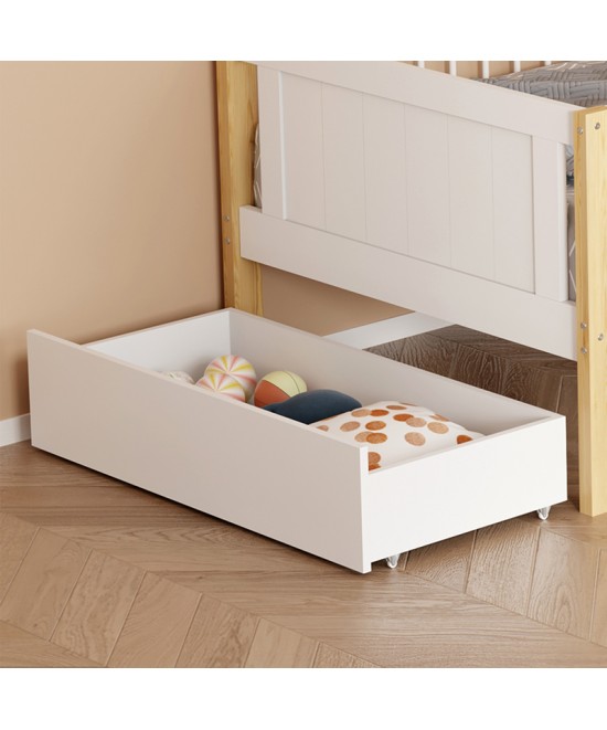 Παιδικό κρεβάτι Bedria pakoworld τ.Montessori ξύλο σε λευκή-φυσική απόχρωση 190x90εκ Παιδικό κρεβάτι Bedria pakoworld τ.Montessori ξύλο σε λευκή-φυσική απόχρωση 190x90εκ