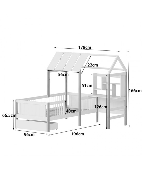 Παιδικό κρεβάτι Bedria pakoworld τ.Montessori ξύλο σε λευκή-φυσική απόχρωση 190x90εκ Παιδικό κρεβάτι Bedria pakoworld τ.Montessori ξύλο σε λευκή-φυσική απόχρωση 190x90εκ