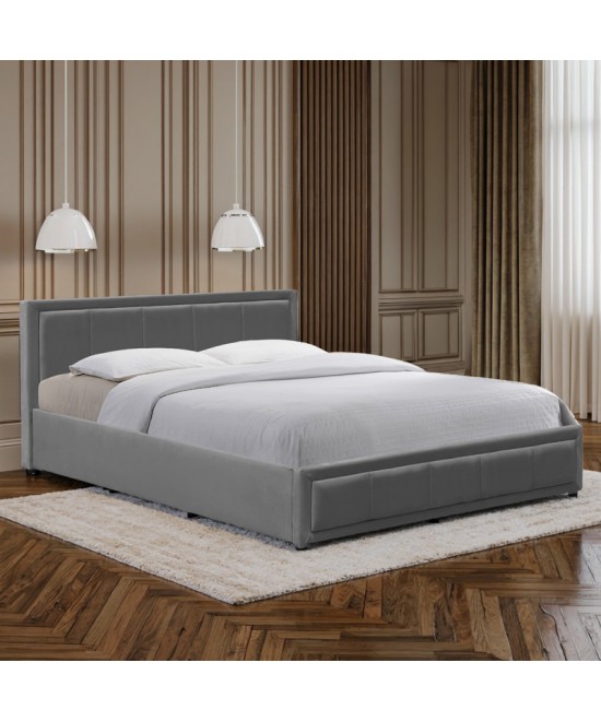 Κρεβάτι Huga pakoworld με αποθηκευτικό χώρο βελούδο ανθρακί 120x200εκ Κρεβάτι Huga pakoworld με αποθηκευτικό χώρο βελούδο ανθρακί 120x200εκ