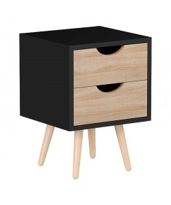 Κομοδίνο Selma pakoworld σε μαύρη-sonoma απόχρωση 29.7x29.7x45εκ