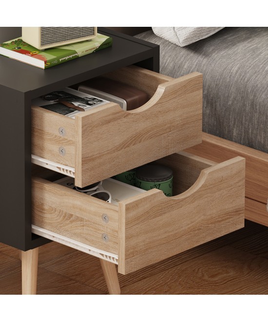 Κομοδίνο Selma pakoworld σε μαύρη-sonoma απόχρωση 29.7x29.7x45εκ Κομοδίνο Selma pakoworld σε μαύρη-sonoma απόχρωση 29.7x29.7x45εκ