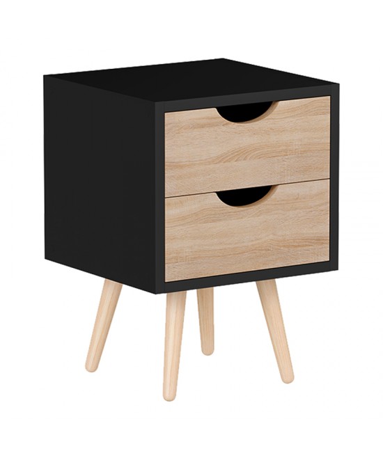 Κομοδίνο Selma pakoworld σε μαύρη-sonoma απόχρωση 29.7x29.7x45εκ Κομοδίνο Selma pakoworld σε μαύρη-sonoma απόχρωση 29.7x29.7x45εκ