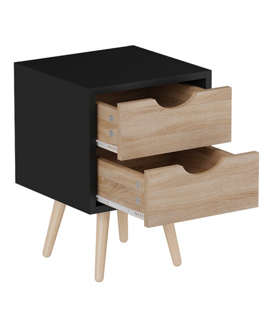 Κομοδίνο Selma pakoworld σε μαύρη-sonoma απόχρωση 29.7x29.7x45εκ Κομοδίνο Selma pakoworld σε μαύρη-sonoma απόχρωση 29.7x29.7x45εκ