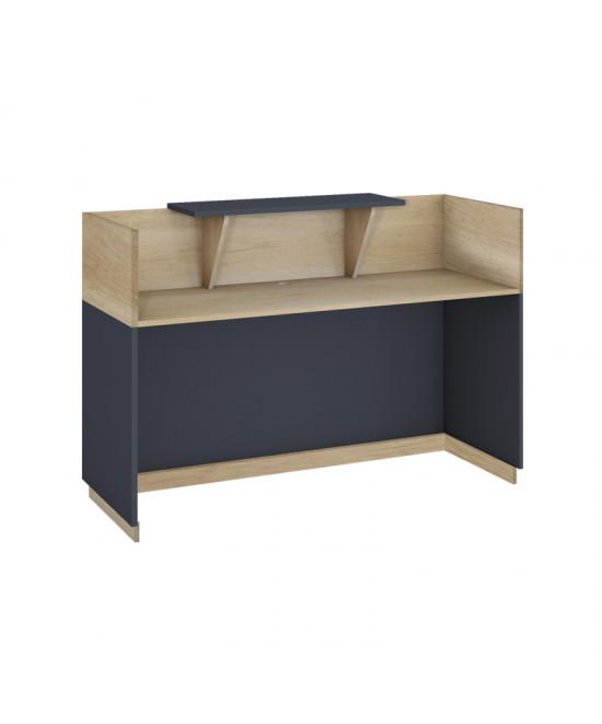 Γραφείο reception Lotus pakoworld σε χρώμα φυσικό - ανθρακί 140x70x110εκ