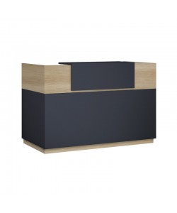 Γραφείο reception Lotus pakoworld σε χρώμα φυσικό - ανθρακί 140x70x110εκ