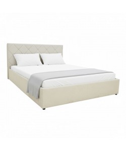 Κρεβάτι Dreamie pakoworld με αποθηκευτικό χώρο ύφασμα μπεζ 160x200εκ