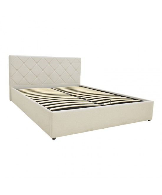 Κρεβάτι Dreamie pakoworld με αποθηκευτικό χώρο ύφασμα μπεζ 160x200εκ Κρεβάτι Dreamie pakoworld με αποθηκευτικό χώρο ύφασμα μπεζ 160x200εκ