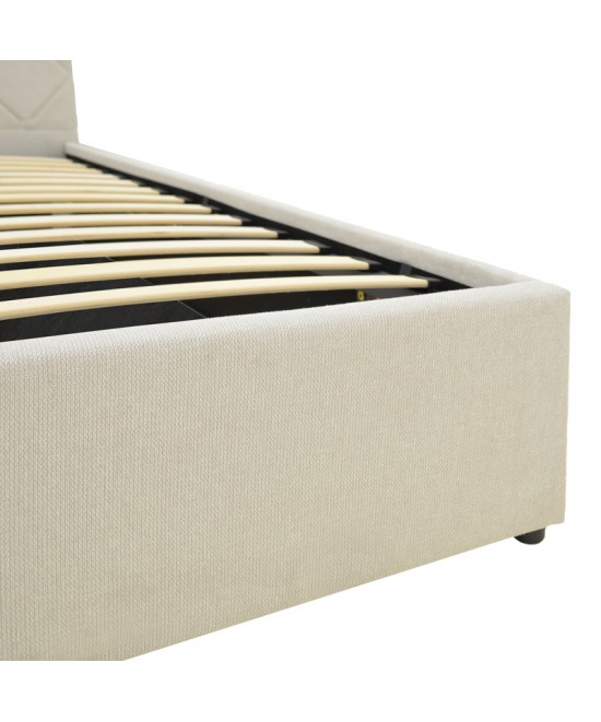 Κρεβάτι Dreamie pakoworld με αποθηκευτικό χώρο ύφασμα μπεζ 160x200εκ Κρεβάτι Dreamie pakoworld με αποθηκευτικό χώρο ύφασμα μπεζ 160x200εκ