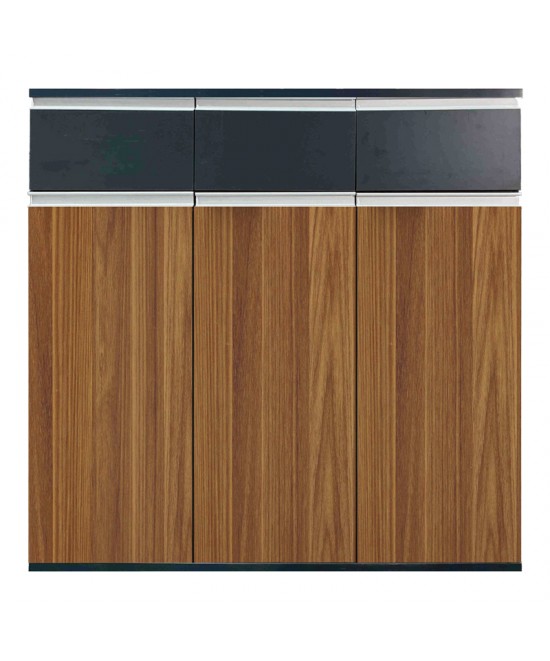 Ντουλάπια γραφείου επαγγελματικά Oscar pakoworld καρυδί-ανθρακί 240x40x120εκ