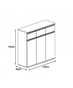 Ντουλάπια γραφείου επαγγελματικά Oscar pakoworld καρυδί-ανθρακί 240x40x120εκ