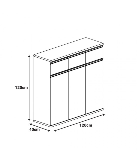 Ντουλάπια γραφείου επαγγελματικά Oscar pakoworld καρυδί-ανθρακί 240x40x120εκ