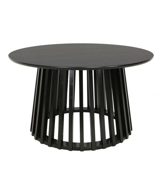 Τραπέζι σαλονιού Domonic pakoworld mdf σε μαύρη απόχρωση Φ80x45εκ