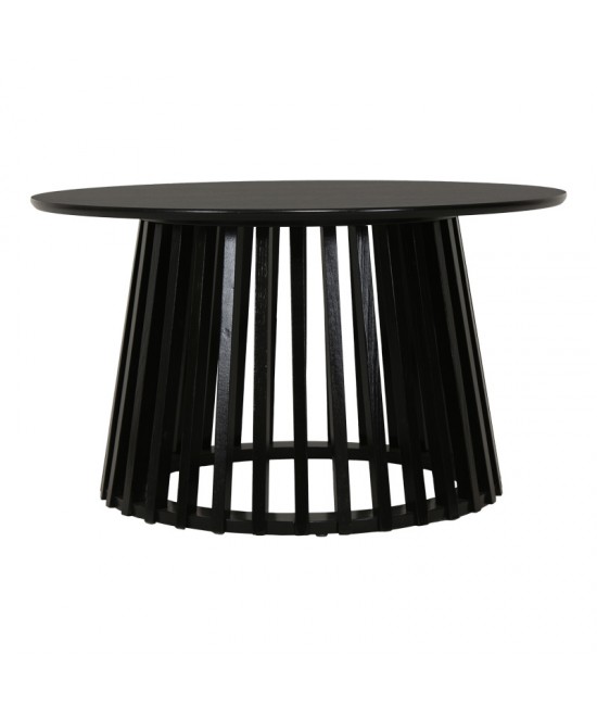 Τραπέζι σαλονιού Domonic pakoworld mdf σε μαύρη απόχρωση Φ80x45εκ