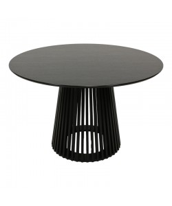 Τραπέζι Domonic pakoworld mdf σε μαύρη απόχρωση Φ120x75εκ