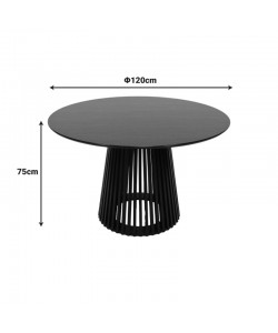 Τραπέζι Domonic pakoworld mdf σε μαύρη απόχρωση Φ120x75εκ Τραπέζι Domonic pakoworld mdf σε μαύρη απόχρωση Φ120x75εκ