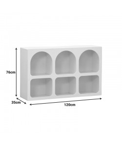 Μπουφές Emersi pakoworld με ράφια mdf σε λευκή απόχρωση 120x35x76εκ