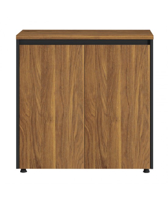 Ντουλάπια γραφείου χαμηλά επαγγελματικά Oscar pakoworld καρυδί-ανθρακί 160x40x80εκ