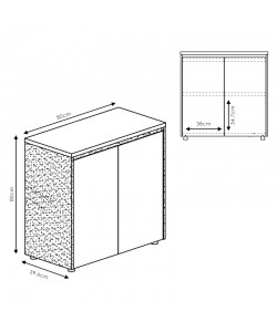 Ντουλάπια γραφείου χαμηλά επαγγελματικά Oscar pakoworld καρυδί-ανθρακί 160x40x80εκ