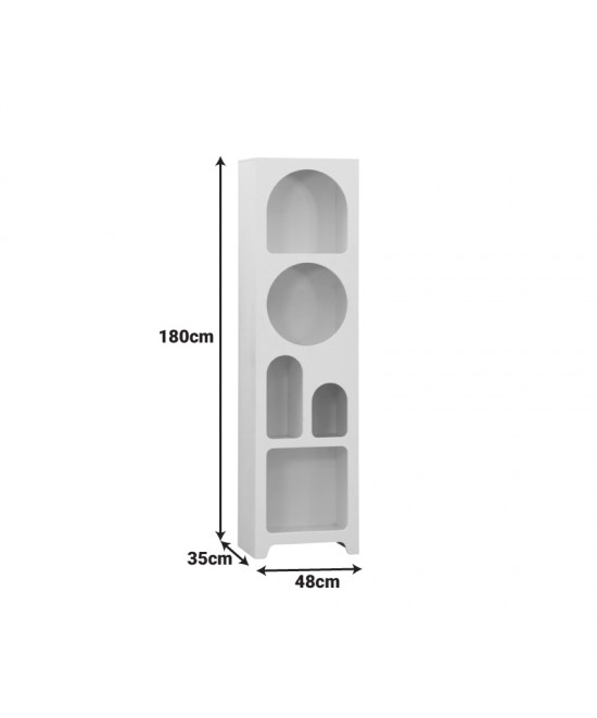 Βιβλιοθήκη Emersi pakoworld mdf σε λευκή απόχρωση 48x35x180εκ Βιβλιοθήκη Emersi pakoworld mdf σε λευκή απόχρωση 48x35x180εκ