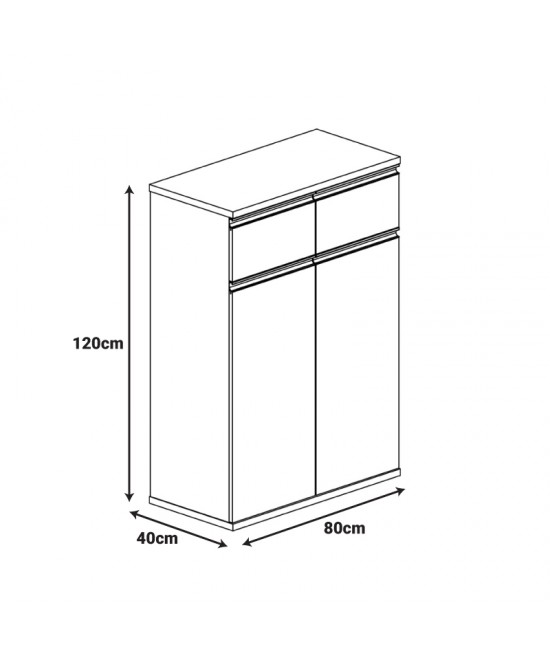 Ντουλάπια γραφείου επαγγελματικά Oscar pakoworld καρυδί-ανθρακί 200x40x120εκ