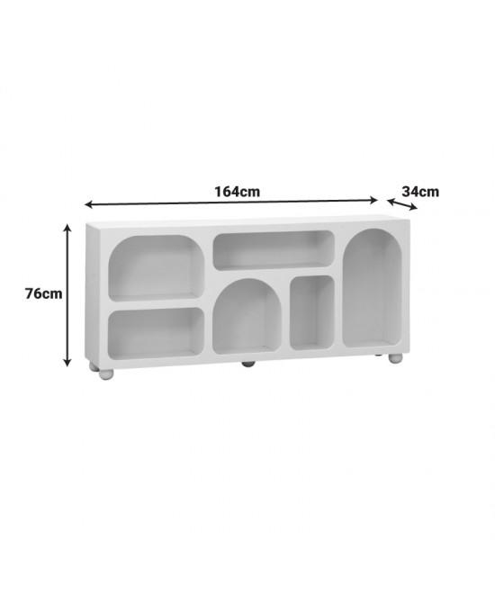 Μπουφές Emersi pakoworld με ράφια mdf σε λευκή απόχρωση 164x34x76εκ Μπουφές Emersi pakoworld με ράφια mdf σε λευκή απόχρωση 164x34x76εκ
