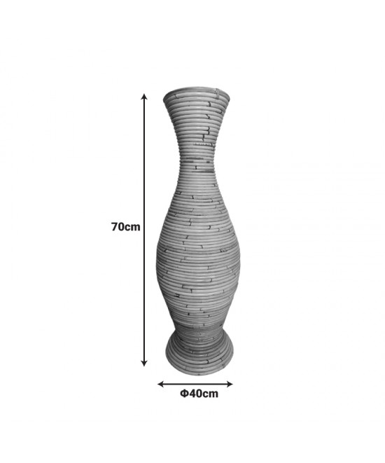 Βάζο Virnia Inart pe rattan σε φυσική απόχρωση Φ40x70εκ