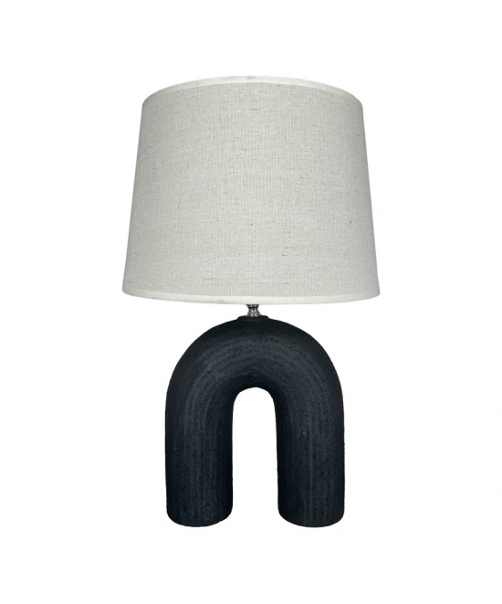 Επιτραπέζιο φωτιστικό Archo Inart Ε27 κεραμικό σε μαύρο-μπεζ απόχρωση Φ30x45εκ