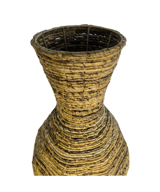 Διακοσμητικό βάζο Lerpon Inart banana rope σε φυσική απόχρωση Φ40x100εκ