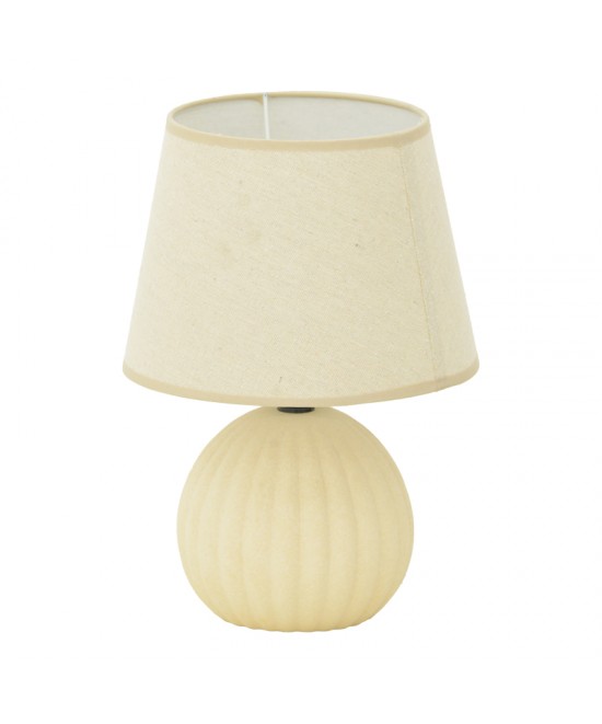 Επιτραπέζιο φωτιστικό Melanie Inart Ε14 κεραμικό σε μπεζ απόχρωση Φ22x30εκ