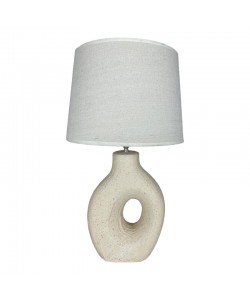 Επιτραπέζιο φωτιστικό Ovola Inart Ε27 κεραμικό σε μπεζ απόχρωση Φ30x52εκ
