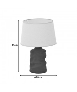 Επιτραπέζιο φωτιστικό Wabbi Inart Ε27 κεραμικό σε γκρι antique -μπεζ απόχρωση Φ28x41εκ