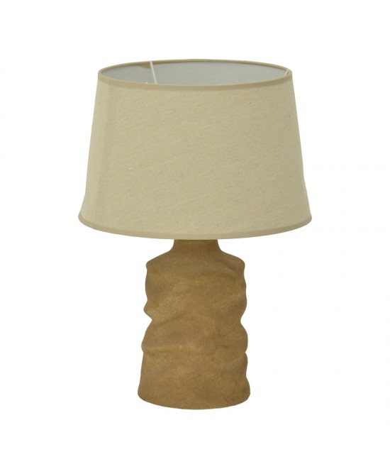 Επιτραπέζιο φωτιστικό Wabbi Inart Ε27 κεραμικό σε γκρι antique -μπεζ απόχρωση Φ28x41εκ