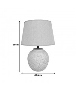 Επιτραπέζιο φωτιστικό Lurata Inart Ε27 κεραμικό σε μαύρο-μπεζ απόχρωση Φ26x38εκ