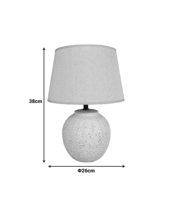 Επιτραπέζιο φωτιστικό Lurata Inart Ε27 κεραμικό σε μαύρο-μπεζ απόχρωση Φ26x38εκ