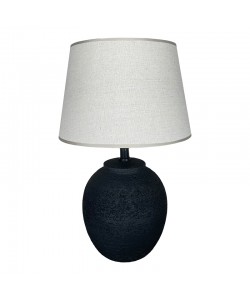 Επιτραπέζιο φωτιστικό Lurata Inart Ε27 κεραμικό σε μαύρο-μπεζ απόχρωση Φ26x38εκ